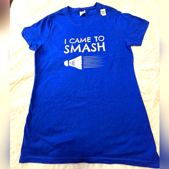Port and Company Tops - Badminton Tee. Blue. Size S